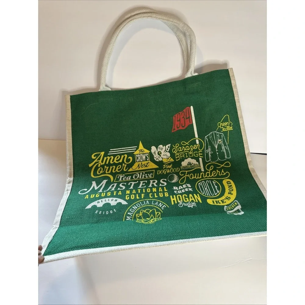 Masters‎ Tournament At Augusta National Golf Club Souvenir Green Jute Tote